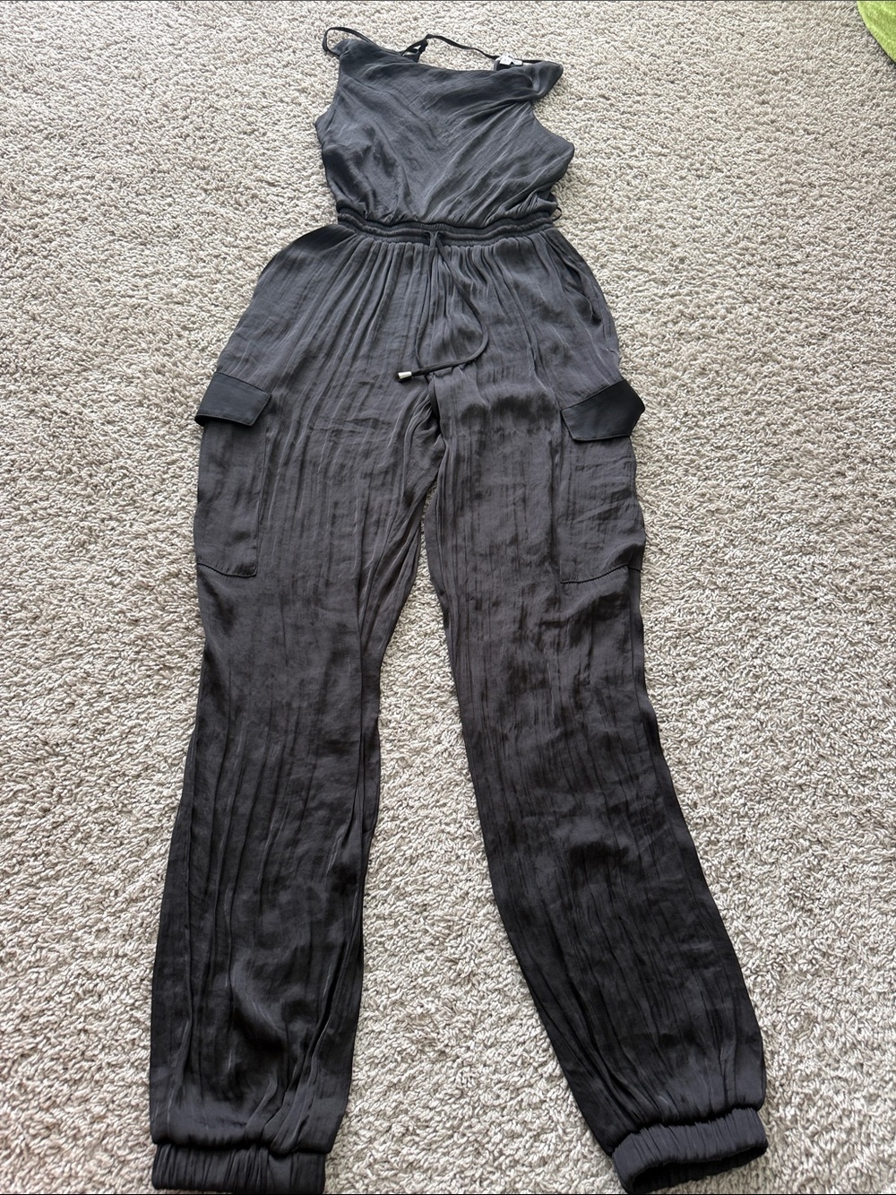 Steve Madden Black Sleeveless Cargo Jumpsuit